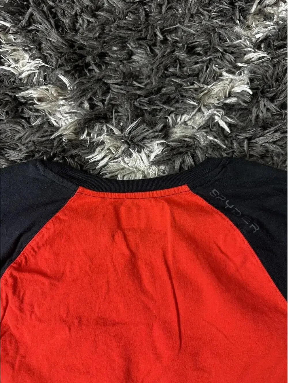 Spyder Boys XL 18/20 Red Black Raglan Long Sleeve Spider Graphic T-Shirt